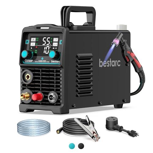 Bestarc 45A Plasma Cutter Machine, 110V Contact Touch Cutting, 9/ 16" Max Cut on Steel, Aluminum & Copper, LED Display, Post Flow, 2T/ 4T for Beginners DIY Home Garage & Workshop
