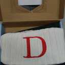 Christmas Stockings with Initials,20 Inches Large Knit Embroidered Letter Green White Christmas Stocking,Monogram Christmas Stocking for Famliy Holiday and Xmas Tree Fireplace (Letter D)