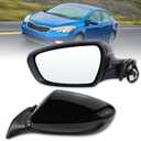 Left Driver side Mirror Compatible with 2014 2015 2016 Kia Forte with Manual Folding power glass Heated Black Replace# KI1320181(5 Pins) (L-5Pins)