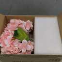 Hollyone Hydrangea Artificial Flowers with Glass Vase Pink-Green Silk Faux Flowers Arrangements in Vase with Faux Water Fake Floral Bulk Bouquet for Home Decor Table Centerpiece Decorations