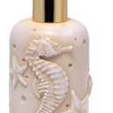 Soap Dispenser  Eco-Resin Relief with Gold Pump, Coastal Bathroom Vanity & Nautical Kitchen Sink Decor (Sea Horse)