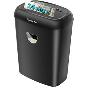 Home Office Paper Shredder,14-Sheet Cross Cut with 6.6-Gallon Basket, High Security Level P-4,3-Mode Design Shred Card/CD/Paper
