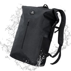 Haimont Dry Backpack Waterproof TPU Bag 30L, Lightweight Roll Top Dry Bag with Laptop Pocket for Kayaking, Boating, Rafting (Black)