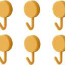 6 Pack Adhesive Hooks Cute Utility Hooks, Key Hooks for Wall Decorative, for Hanging Hat, Towel, Key, Towel Hook Wall Mount for Home, Kitchen, Bathroom, Office(Yellow)