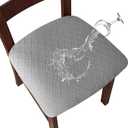 Genina Waterproof Seat Covers for Dining Room Chairs Covers Dining Chair Cover Kitchen Chair Covers (Light Gray, 2 Pcs) (Grey)
