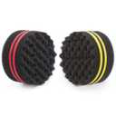 Small and Big Hole Hair Sponge for Twist Dreads Locking Afro Curl Brush Barber 2 PCS (Red and Yellow)