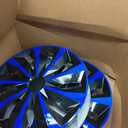 16" Blue Wheel Rim Cover Hubcaps Replacement R16 Hub Caps Snap On Universal Wheel Rim Cover ABS Exterior Accessories for Car Trunk SUV Set of 4
