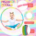 Syhood 12 Pcs Toy Color Hoop Plastic Detachable Adjustable Hoop Light Weight Exercise Fitness Equipment Toy Waist Ring for Adult Party, 3 Sizes(Green, Pink, Yellow, Blue)