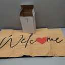 Tinideya Valentines Day Welcome Doormat Indoor Outdoor 30 x 18'' Front Door Heart Welcome Mat Non Slip Backing Washable Soft Kitchen Coir Rugs for Seasonal Valentines Day Party Entrance Decoration