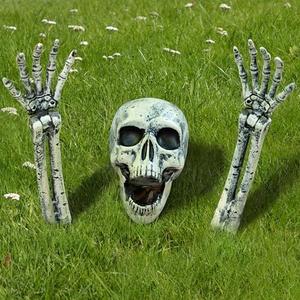 JOYIN 3 Pcs Halloween Skeleton Decorations Outdoor, Realistic Looking Skeleton Yard Stakes, Groundbreaker Skull Decor for Graveyard Yard Lawn Garden Party Supplies JOYIN 3 Pcs Halloween Skeleton Decorations Outdoor, Realistic Looking Skeleton Yard Stakes, Groundbreaker Skull Decor for Graveyard Yard Lawn Garden Party Supplies