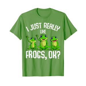I Just Really Like Frogs Kids Girls Boys Frog T-Shirt (Green, M)