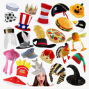 Bulk Premium Funny Hats, 24 Assorted Dress Up Costume Hat, Crazy Party Hats, Novelty Party Hats, Costume Hats for Adults, Teens, Photo Booth Prop for Graduation, Wedding, Birthday, Bachelorette, etc