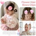 OAOLEER 40pcs 2" Flower Baby Hair Bows Clips, Chiffon Flower Tiny Hair Clips Fine Baby Hair Accessories for Girls Infants Toddlers Set of 20 Pairs
