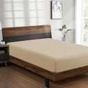 FreshCulture Full Fitted Sheet - Hotel Quality Fitted Sheet - Ultra Soft & Breathable - Brushed Microfiber - Deep Pocket - Cooling Fitted Sheets for Full Size Bed (Beige)