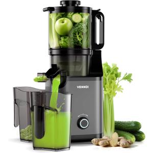 Cold Press Juicer, 5.7" Extra Large Feed Chute for Whole Fruits & Vegetables, Dual Auger Slow Masticating Juicer Machines for High Juice Yield, Easy Cleaning Triturating Juice Maker, BPA Free
