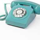 Landline Phones for Home, TelPal Corded Home Phone, Retro Desktop House Phone, Classic Vintage Old Fashion Telephone for Home, Office & Hotel, Red Wired Antique Analog Telephone Gift for Seniors (Blue)