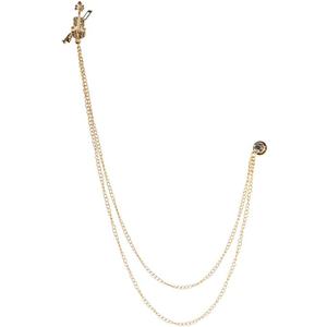 Elegant Violin Suit Pin with Double Hanging Chains Brooch Collar Lapel Pin for Men Shirt Suit Tuxedo Tie Suit Stud Tassel Suit Accessories Jewelry Gifts