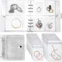 Transparent Jewelry Storage Book with Anti-Oxidation Pockets, Jewlwey Organizer Album New Generation, Various Sized Grid, Detachable, for Earrings, Necklace, Stud, Bracelets, and Rings for Travel