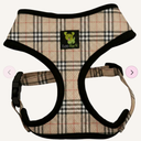 EcoBark Step in Dog Harness  EcoFriendly Teacup Dog Harnesses for XXS, XS, and Small Dogs  Reflective and Adjustable Mini Body Halter Vest Tiny Soft Mesh Toy Breed Harness (Beige Plaid, XXS)