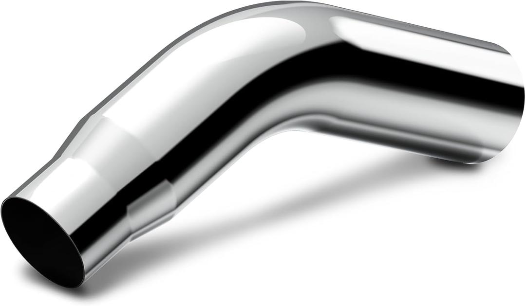LCGP 4" Elbow Exhaust Tip,Chrome Electroplated Exhaust Pipe 4" Inlet 6" Outlet 23" Length Turndown Diesel Exhaust Tip