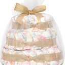 The Honest Company Deluxe Diaper Cake Clean Conscious Diapers Baby Personal Care Plant-Based Wipes Rose Blossom Deluxe Size 1 8-14 lbs 70 Count