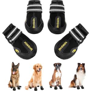 DcOaGt Dog Shoes for Large Dogs XXL, Waterproof Dog Boots with Anti-Slip Sole Breathable Reflective Paw Protectors Booties for Hot Pavement Summer Winter Snow Hiking Walking 4PCS(Size 9) (Size 9:Width 2.97-3.15 inch(Pack of 4))