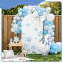 Novabright 2 Pcs One Silly Goose Party Decoration 5ft and 2.5ft Blue Bow 1st Birthday Silly Goose Cardboard Cutout Standup Photo Props Backdrops for Boys 1st Birthday Baby Shower Supplies