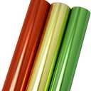 Wrapping Paper Christmas Rolls, 3 Rolls Red Green Gold Gift Wrap Paper for Chrsitmas, Holiday, Party Celebration (17" X 120" Per Roll), Set of 2