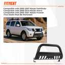 ECOTRIC 3" Bull Bar Compatible with 2005-2007 Pathfinder/ 2005-2015 Xterra/ 2005-2021 Nissan Frontier Push Bumper Grille Brush Guard (Black)