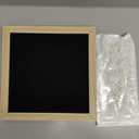 Felt Letter Board with 294 Letters, Numbers & Symbols - 10 x 10 inch Changeable Message Board with Wooden Frame Wall Mount Hook, Black & Wood