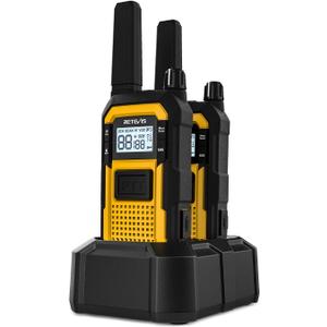Retevis RB48 FRS Walkie Talkies Long Range, Rugged & IP67 Waterproof & Floating, Mil-Standards 810H Two Way Radio, Heavy-Duty, NOAA, Rechargeable, 20hr Battery, Emergency Radio(2 Pack)