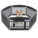 NEWBULIG Dog Playpen 6-Panel, 24IN Puppy Playpen, Stable Dog Play Pen Indoors/Outdoor with Secure Locking Door, Plastic Pet Fence for Small & Medium Dogs
