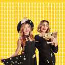 6 x GOER Gold Party Backdrop Metallic Tinsel Foil Fringe Curtains Photo Booth for New Year's Eve Graduation Birthday Wedding Baby Shower Bachelorette Holiday Celebration Party Decorations (2 Packs)