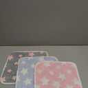 Reginary 3 Pcs Waterproof Guinea Pig Blankets Washable Small Animal Fleece Bedding Guinea Pig Cage Liners Reusable Training Pads Pet Pee Pad Sleep Mat for Hamster(Cute Star Pattern,12 x 12 Inch)