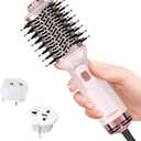 Dual Voltage Travel Hair Dryer Brush Mini Hot Air Brush with European Plug One Step Blow Dryer and Styler Volumizer for Home and Salon Use