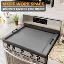 SpaceAid Noodle Board Stove Kitchen Cover with Handles, Top Covers for Gas Burners and Electric Stove, Oven Decor Accessories Wood Tray for Countertop, Gray Bamboo