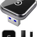 nqu Wireless CarPlay Adapter for iPhone - Upgraded Mini Design, USB/USB-C Plug & Play Converts Wired Connection - Compatible with iOS 10+ & Factory CarPlay Cars.