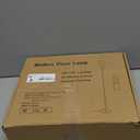 Floor Lamp with Remote Control,Floor Lamps for Living Room/Bedroom/Office, Stepless Adjustable 3000K-6000K Colors and 10-100% Brightness,Standing Light with Foot Switch (Nickel+Beige Linen)