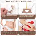 2 x 30pcs Castor Oil Pack Wrap for Belly Button, 2.76in Disposable Self-Adhesive Castor Oil Patches Pads Highly Absorbent Anti-Leak Organic Cotton Castor Oil Compress Covers (Oil Not Included)