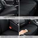 BWTJF Black Car Seat Cover 2 Pack, Universal Leather Front Seat Covers Bottom Protector, Anti-Slip and Full Wrapping Edge Compatible with Most of Vehicles - SUVs/Sedans/Pickup Trucks