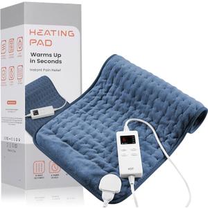Heating Pad for Back Pain Relief & Cramps, KOT Heating Pads with Auto Shut Off Large, 6 Heat Settings Electric Heated Pad, Blue