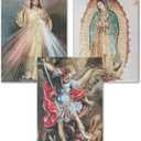 Religious Paint by Numbers for Adults and Beginner, 3 Pack Christian Mural Painting by Number Kits On Canvas, Number Artist Paint by Number Kit DIY Oil Painting Acrylic Paints, Home Wall Decor 12x16in