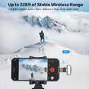 ZealSound Mini Wireless Lavalier Microphone for iPhone iPad Android, Dual Channel Wireless Microphones with Noise Cancellation, Mute & Volume Control, 33H Battery Case, USB-C & Lightning Plug & Play