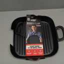 GreenPan x Bobby Flay Cast Iron 11 Square Grill Pan, Pre-Seasoned Professional Grade Heavy Duty Skillet, Helper Handles, Induction Suitable, Stovetop, Oven, BBQ & Fire, Indoor & Outdoor Use, Black