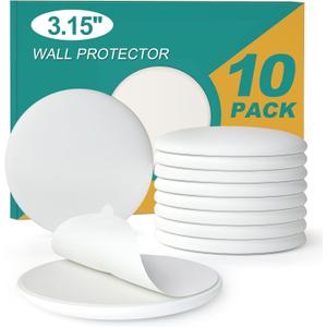 10-Pack Door Stoppers Wall Protector, [3.15"] Large White Silicone Door Bumpers with Strong Thickened Adhesive,Shock Absorbent Door Knobs Wall Protectors to Cover up Damage and Protect Wall Surfaces