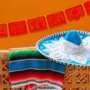 VitalCozy 4 Pack 59 ft Mexican Papel Picado Banner Plastic Mexican Talavera Party Fiesta Banner Wedding Hanging Decorations for Cinco De Mayo Cielito Lindo Party Supplies(Red)