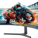 Gawfolk 37.5 Inch Gaming Monitor 3840 * 1600p 144Hz PC Monitor with AMD FreeSync, Flicker-Free, 2X HDMI 2.0, DP 1.4, Ultra-Thin Frameless Screen