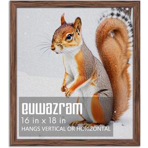 Rustic Walnut 16x18 Frame - Single Frame, 16 x 18 Poster Frame for Artwork, Puzzles, Photos and Movie Posters Picture Frames