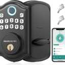 DS10 Pro Keyless Entry Door Lock with APP Control - Fingerprint Electronic Keypad Door Lock, Smart Locks for Front Door, Auto-Lock & One Touch Locking with Bluetooth - Matte Black