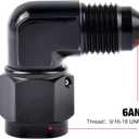 EVIL ENERGY 6AN Female to 6AN Male Flare 90 Degree Swivel Fitting Adapter Aluminum Black 2PCS
